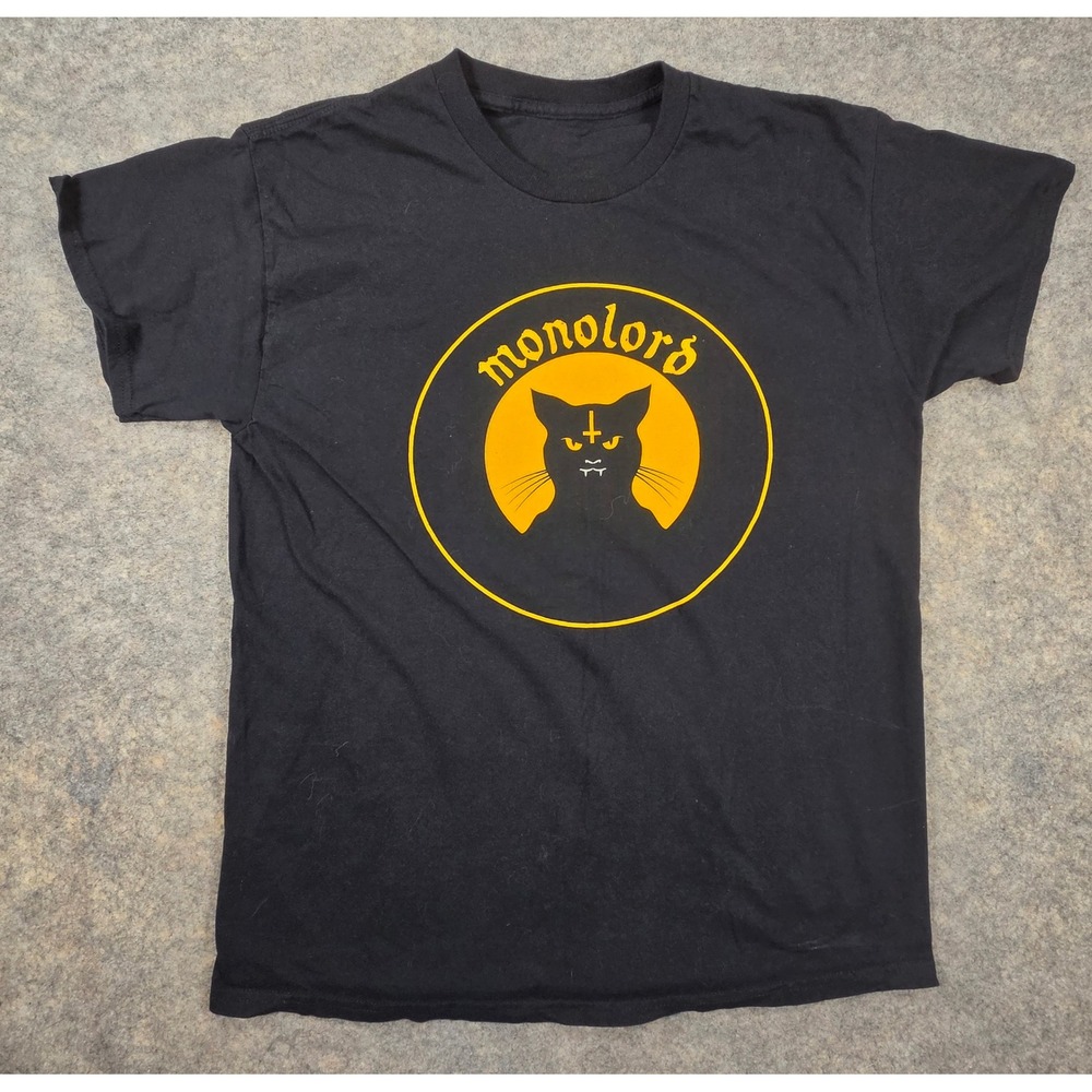 Monolord Band T-Shirt Black Doom Metal Occult Cat Graphic Tee Short Sleeve
